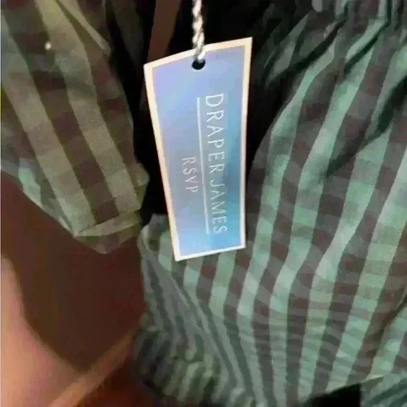 Draper James Green Black Plaid Long Puff Sleeve Dress Size 1X NWT - Picture 8 of 11